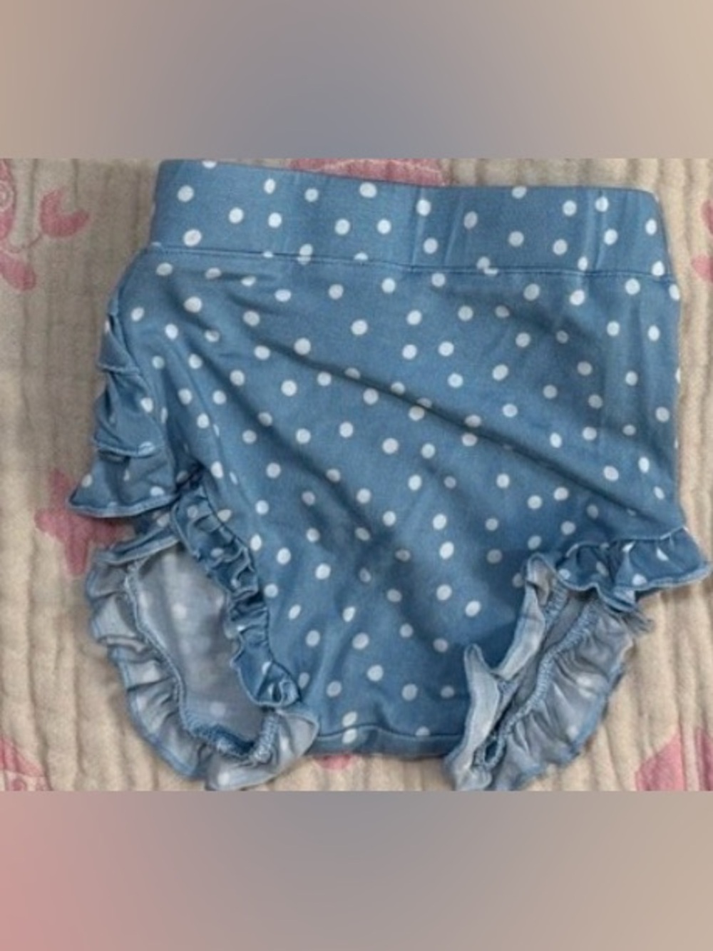 Posh Peanut Blue Polka Dot Ruffle Baby Bloomers